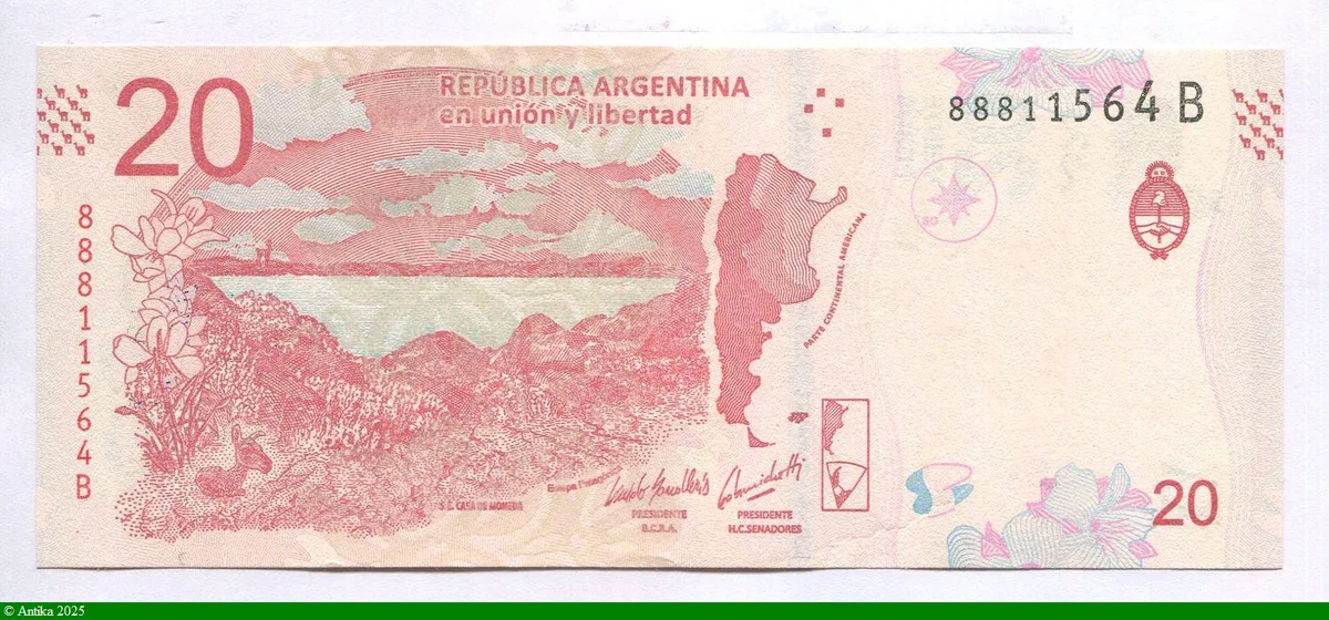 20 Pesos Guanaco & Fleurs Série B * * *