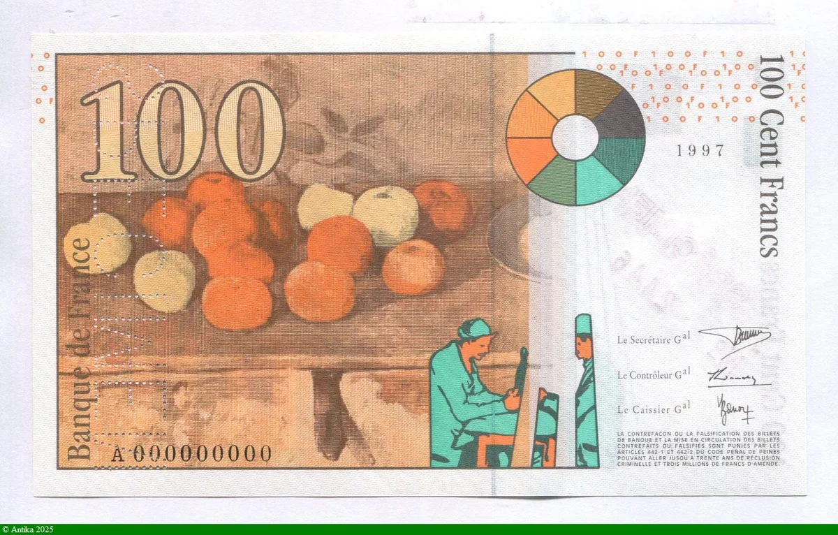 100 FRANCS CEZANNE -Type 1997