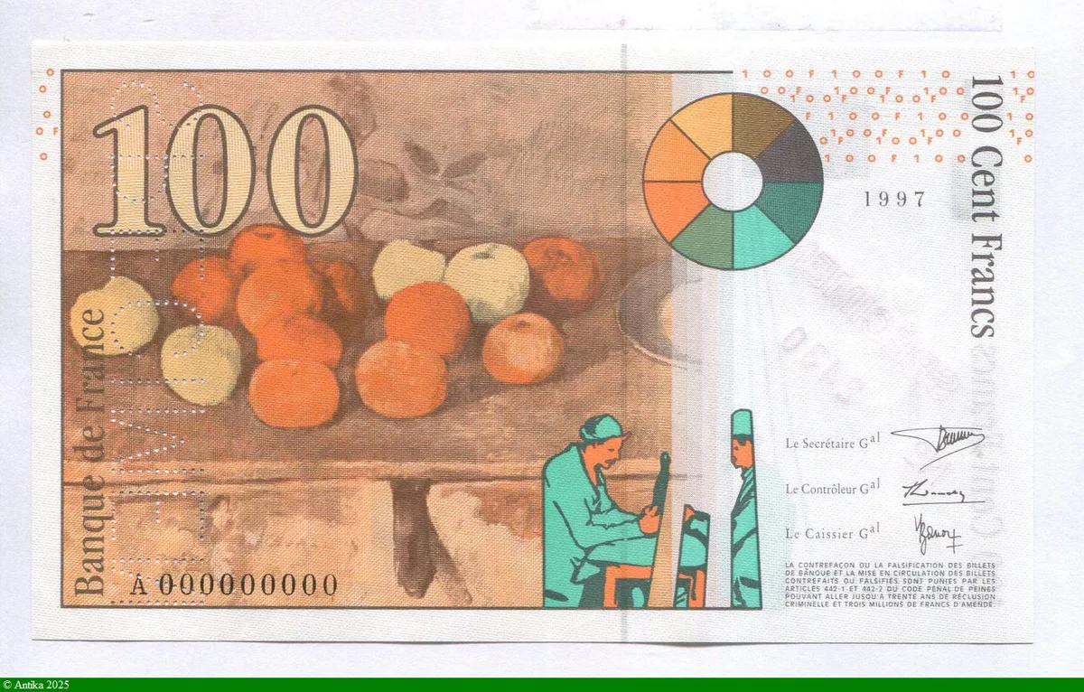 100 FRANCS CEZANNE -Type 1997