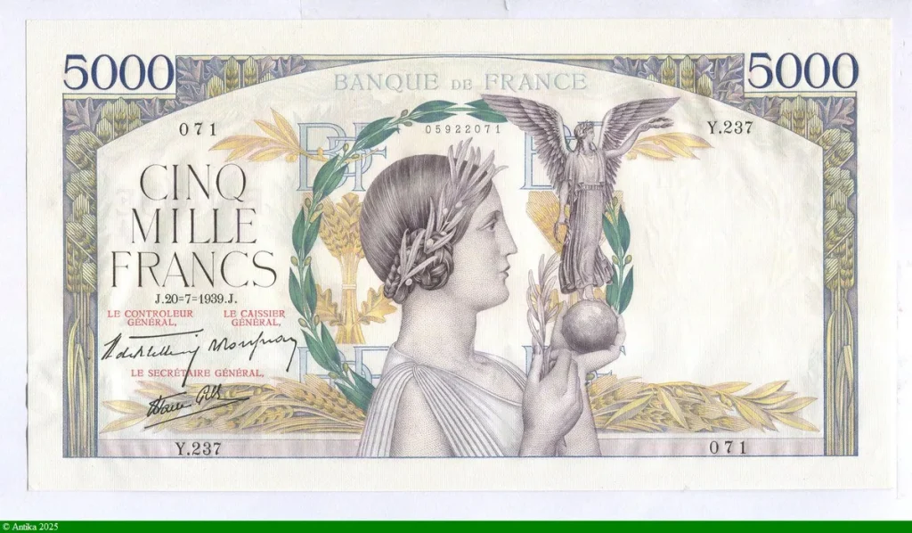 5000 FRANCS VICTOIRE - Type 1934 Impression à plat