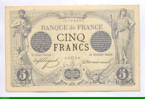 5 FRANCS NOIR - Type 1871