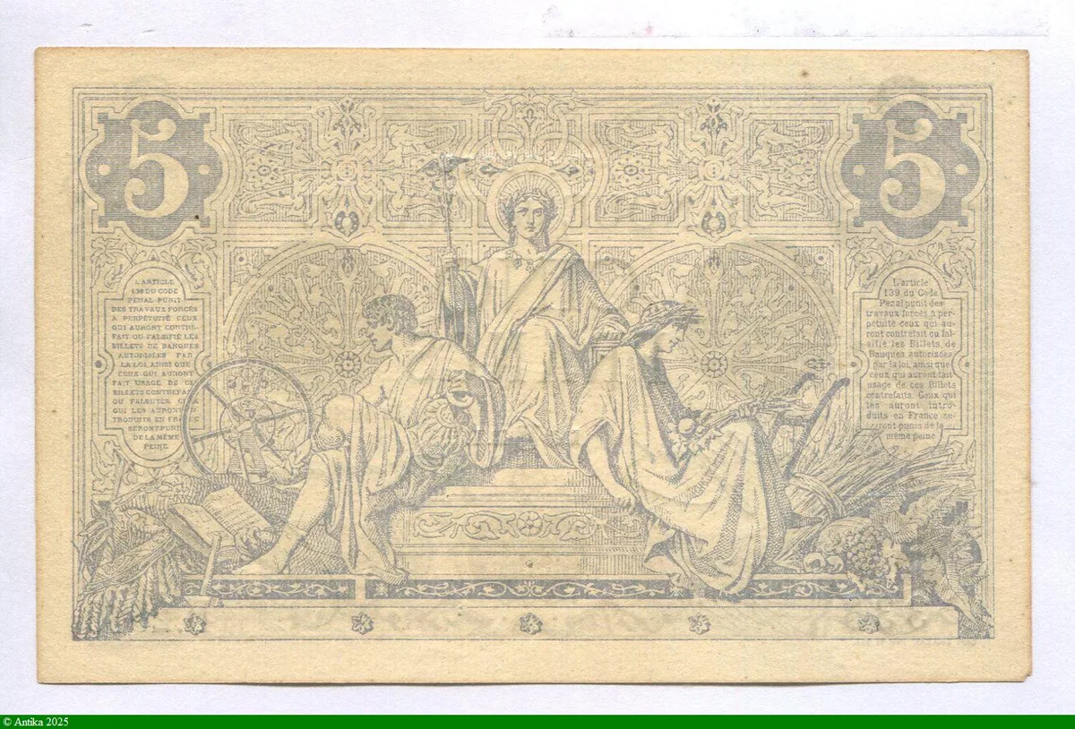 5 FRANCS NOIR - Type 1871
