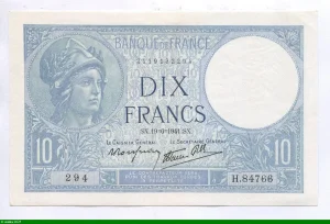 10 FRANCS MINERVE - Type 1915 modifié