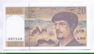 20 FRANCS DEBUSSY - Type 1980 à fil sécurité