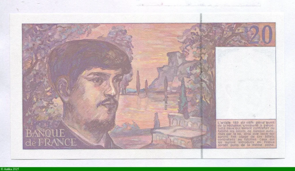 20 FRANCS DEBUSSY - Type 1980 à fil sécurité