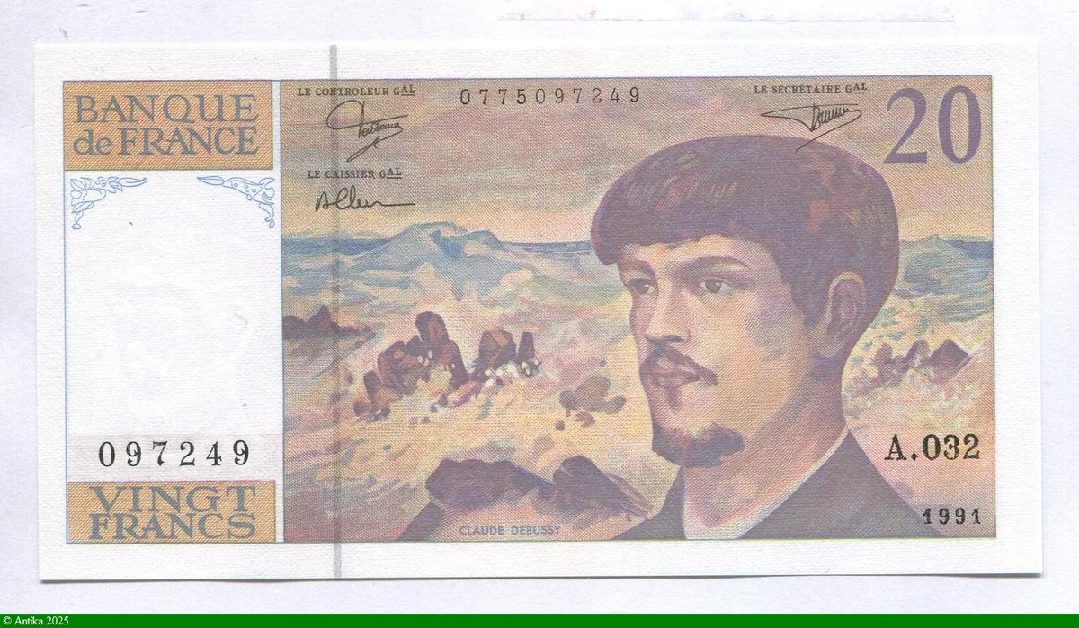 20 FRANCS DEBUSSY - Type 1980 à fil sécurité