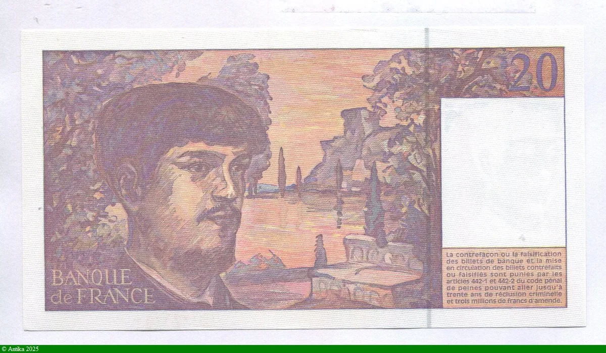 20 FRANCS DEBUSSY - Type 1980 à fil sécurité