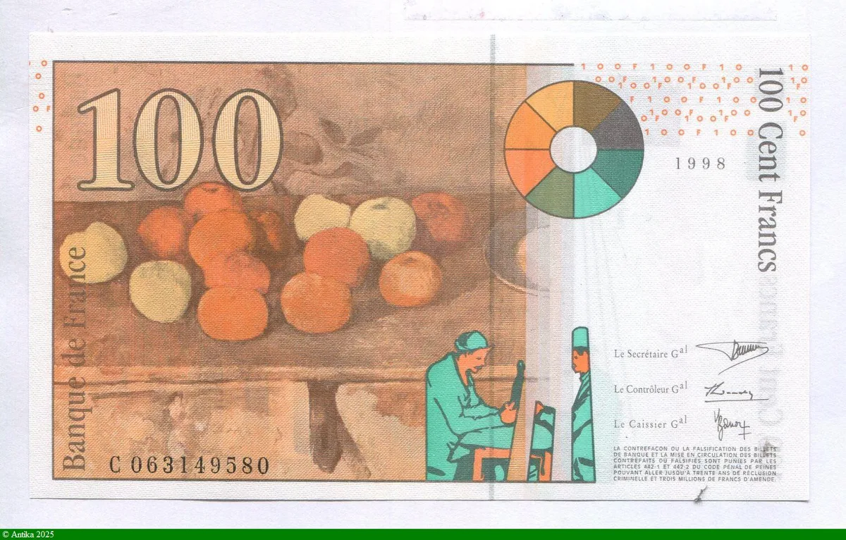 100 FRANCS CEZANNE -Type 1997