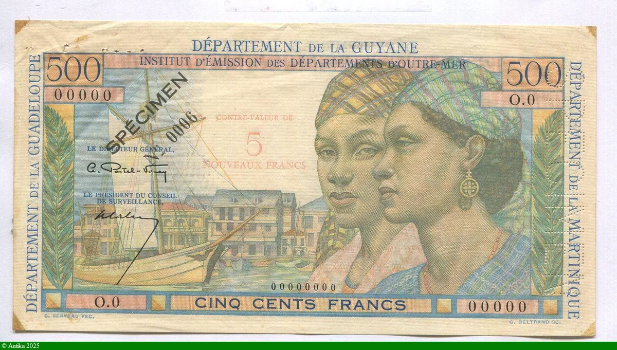 5 NF/500 FRANCS POINTE A PITRE