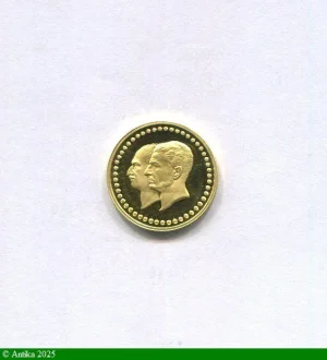 MEDAILLETTE or Jubilé Banque d'Iran PAHLAVI 2,52 gr