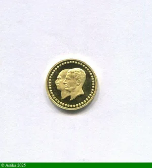 MEDAILLETTE or Jubilé Banque d'Iran PAHLAVI 2,52 gr