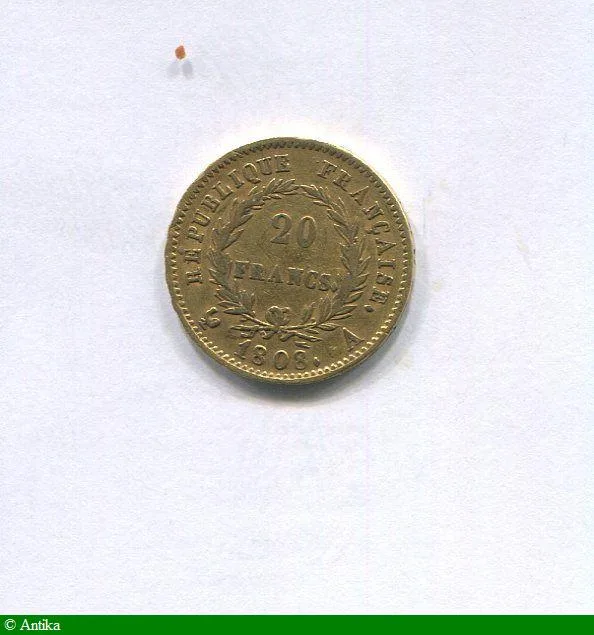 20 FRANCS OR NAP EMP revers REPUBLIQUE