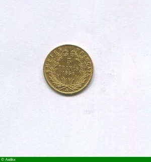 5 FRANCS OR NAP III T.N