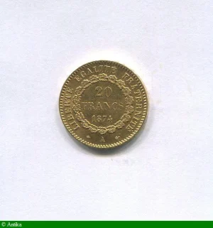 20 FRANCS OR GENIE
