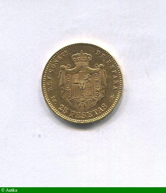 25 PESETAS ALFONSO XII 8,07 gr Madrid