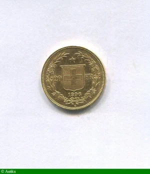 20 FRANCS Confédération HELVETICA Berne 6,45 gr