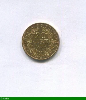 20 LIRE PIE IX Rome 6,44 gr
