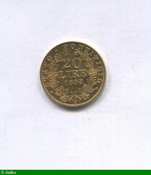20 LIRE PIE IX Rome 6,44 gr