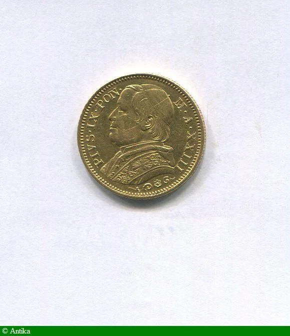 20 LIRE PIE IX Rome 6,45 gr