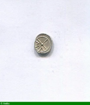 OBOLE Argt MA Tête à gauche Ca 121-82 AVT JC 0,77 gr