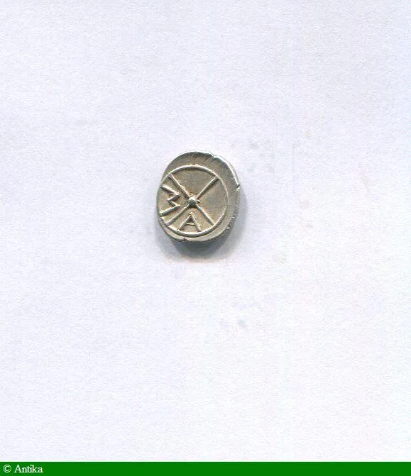 OBOLE Argt MA Tête à gauche Ca 121-82 AVT JC 0,77 gr
