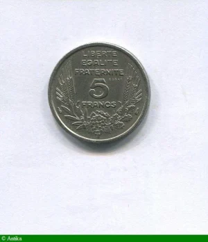 5 FRANCS BAZOR Nickel Essai au revers à dte du 5