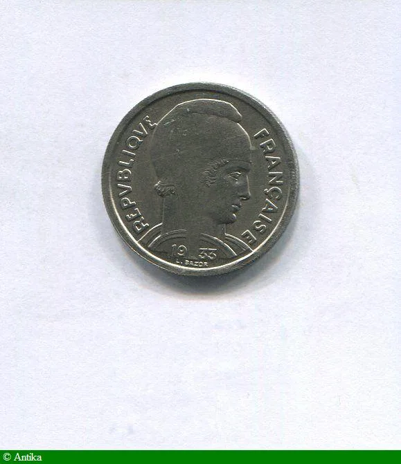5 FRANCS BAZOR Nickel Essai au revers à dte du 5
