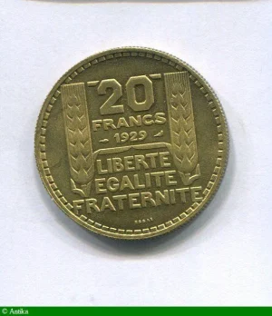 20 FRANCS TURIN Cupro-Aluminium tranche cannelée