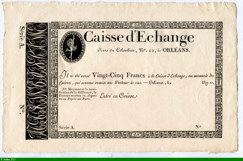 CAISSE D'ECHANGE 25 FRANCS Non émis