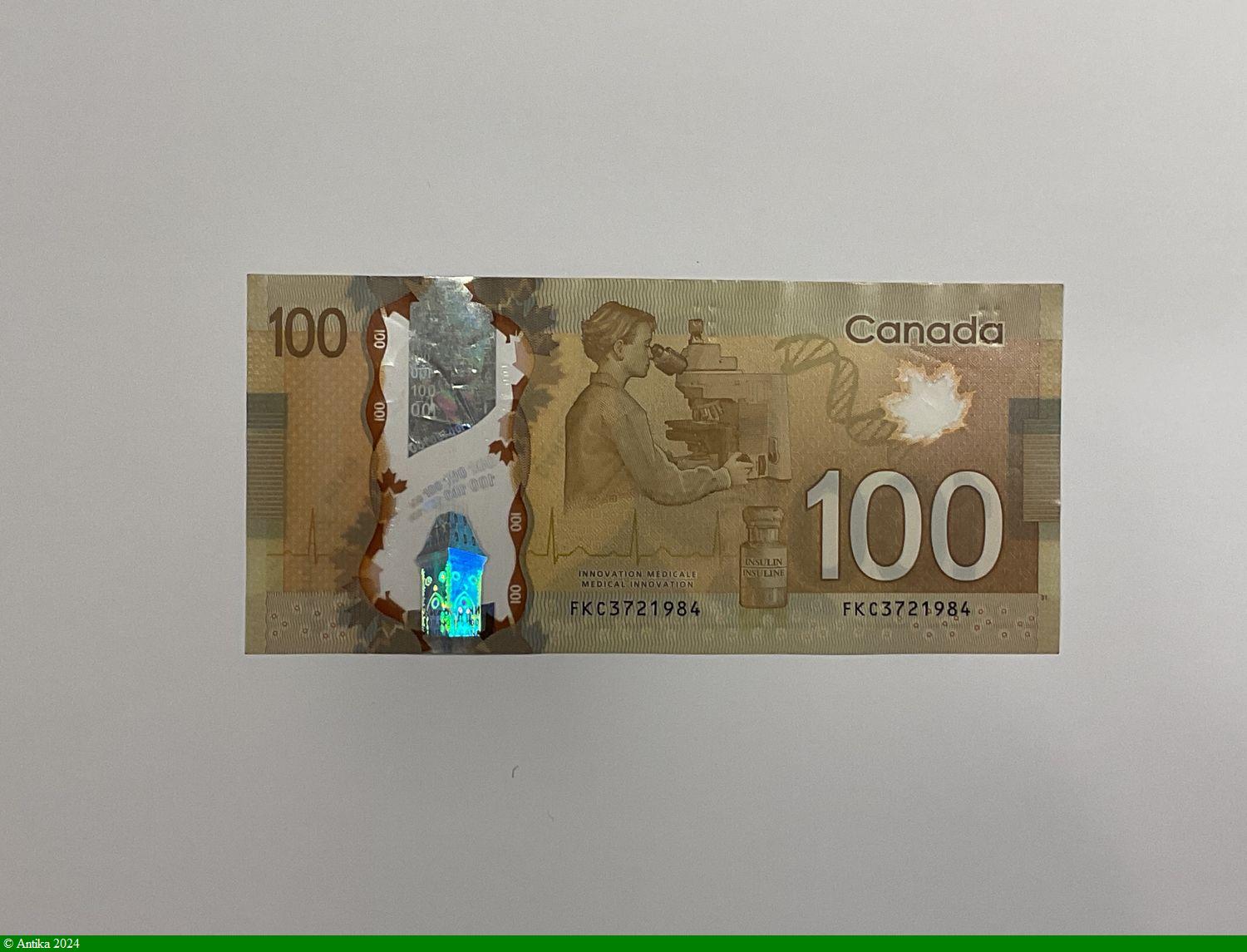 100 Dollars Sir Robert Laird Borden Polymère
