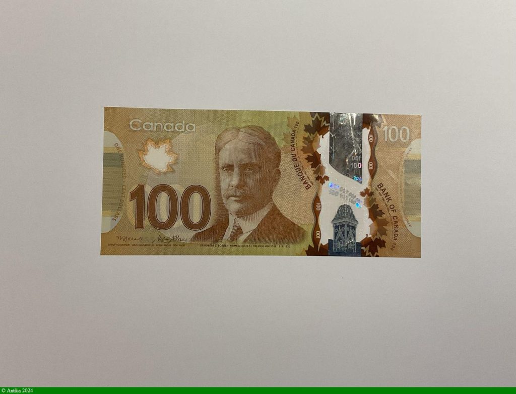 100 Dollars Sir Robert Laird Borden Polymère