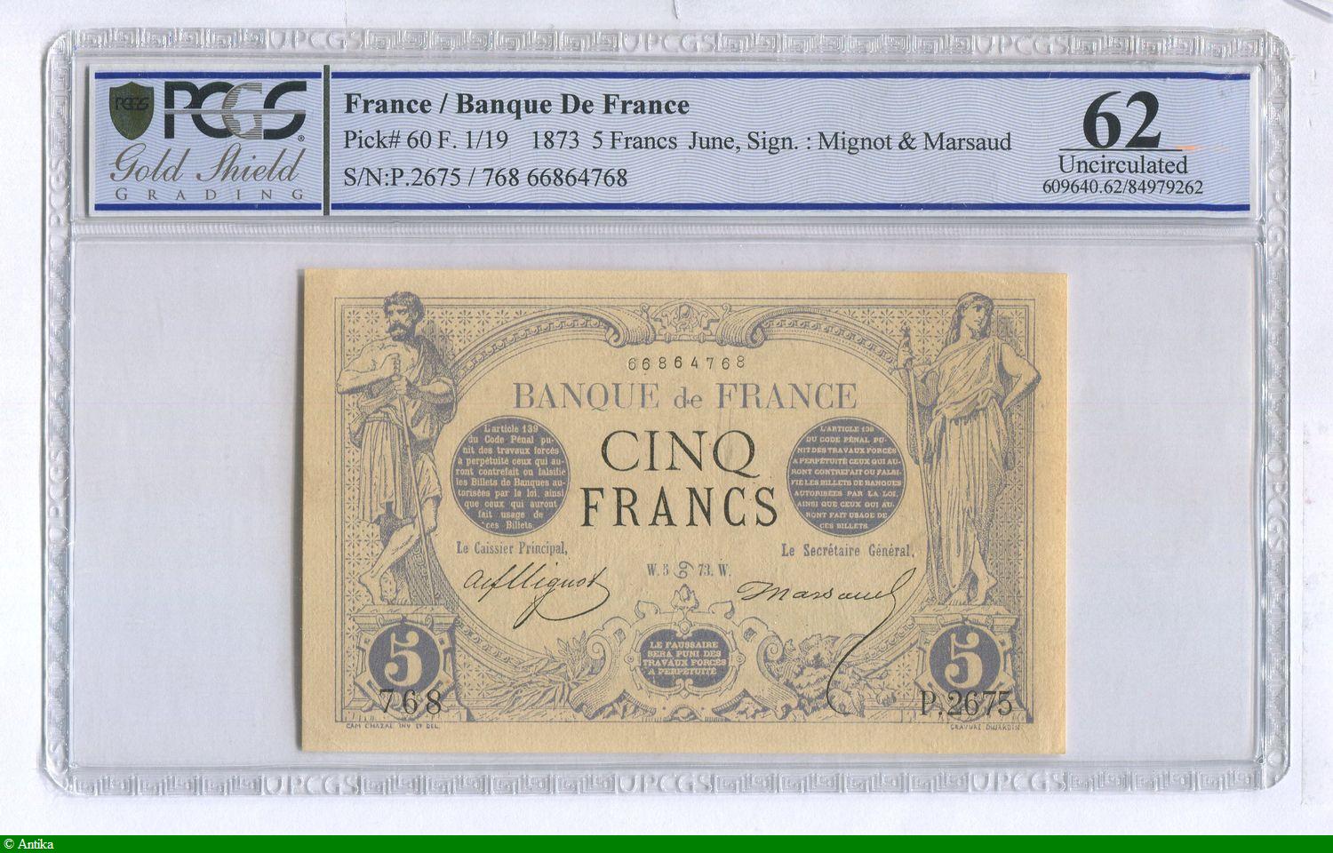 5 FRANCS NOIR - Type 1871