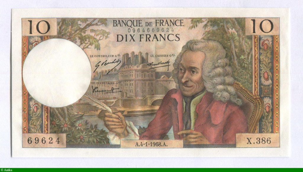 10 FRANCS VOLTAIRE - Type 1963