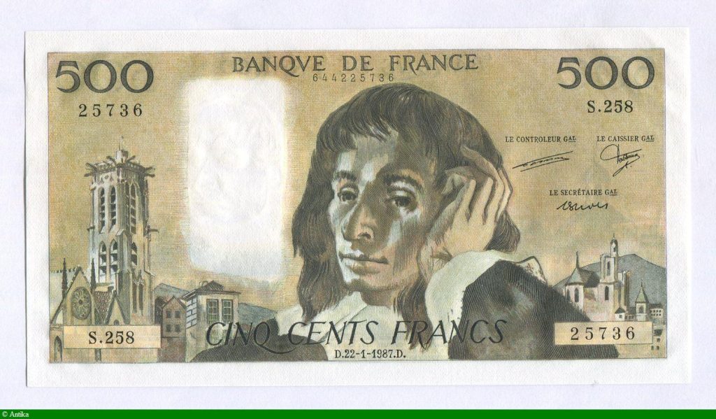 500 FRANCS PASCAL - Type 1968