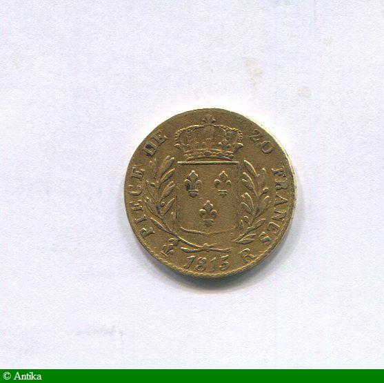 20 FRANCS OR Buste Habillé en exil 1815