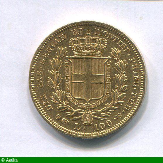 100 LIRE CHARLES ALBERT 32,24 gr Turin 6789 ex RARE