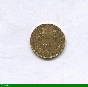 10 FRANCS HELVETIA 3,22 gr B:Berne Plus RARE -