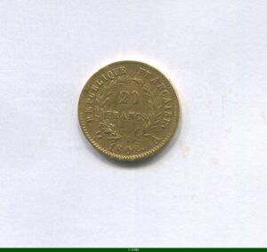 20 FRANCS OR NAP EMP revers REPUBLIQUE
