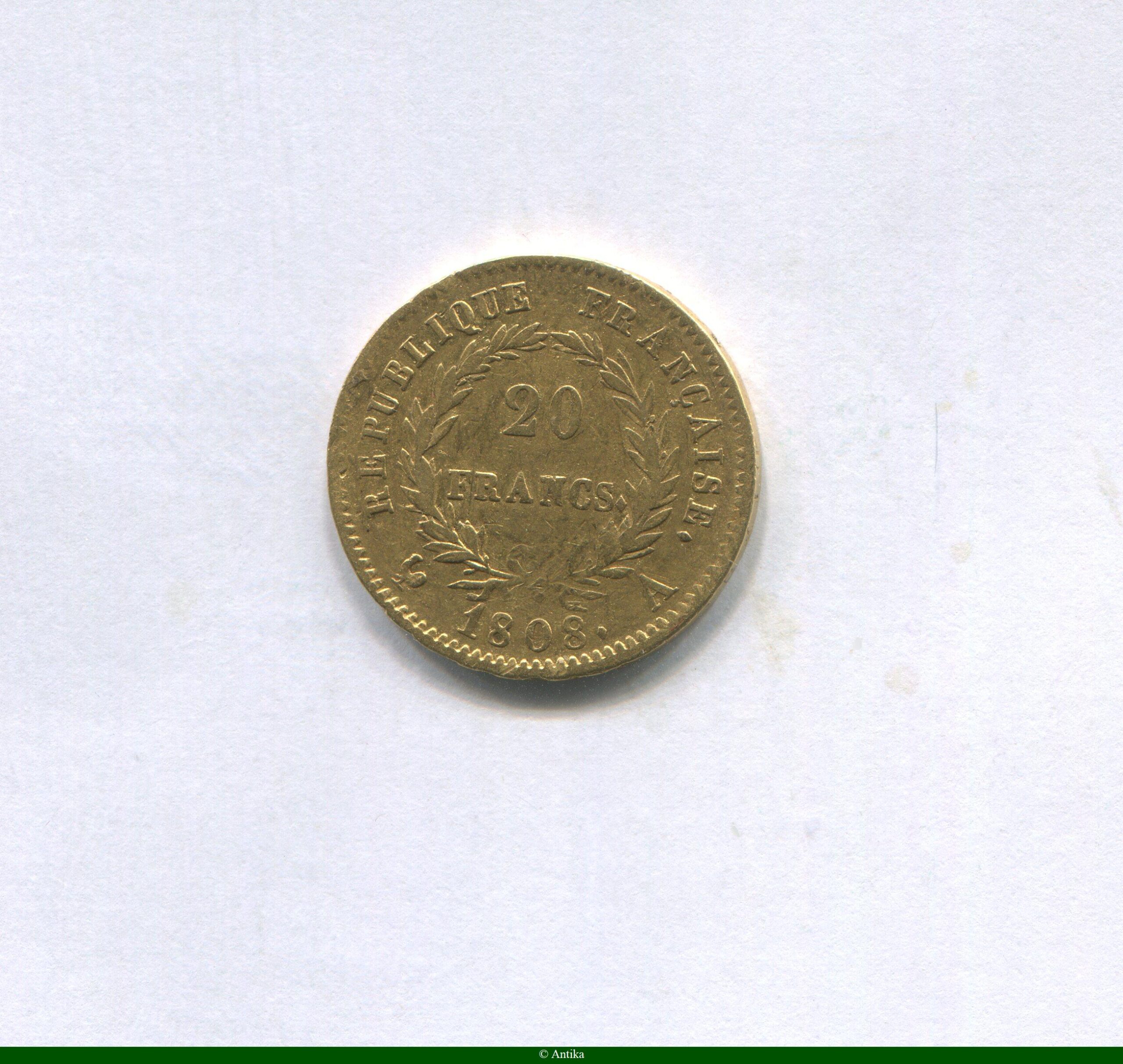 20 FRANCS OR NAP EMP revers REPUBLIQUE