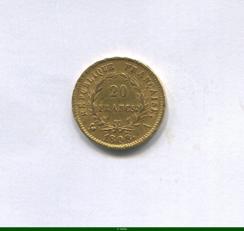 20 FRANCS OR NAP EMP revers REPUBLIQUE