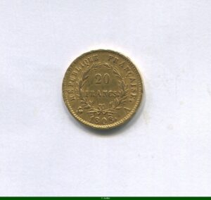 20 FRANCS OR NAP EMP revers REPUBLIQUE