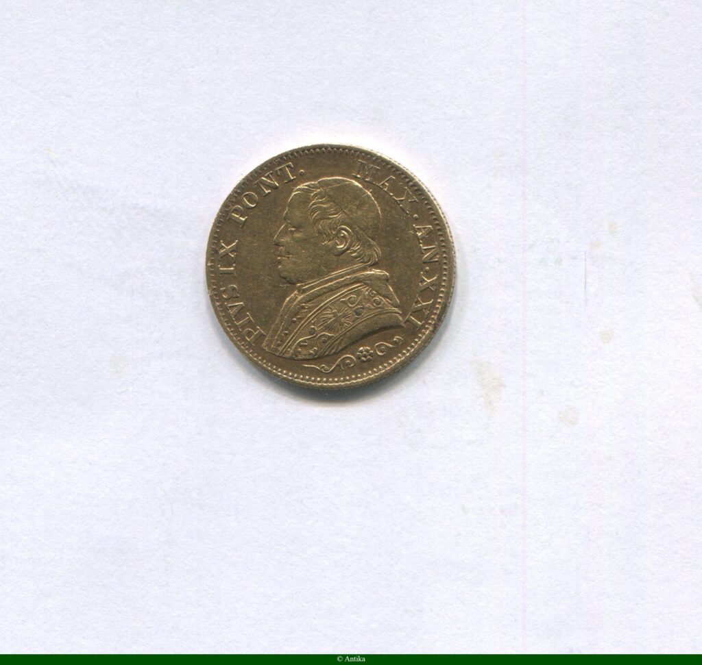 10 LIRE PIE IX 3,22 gr R:Rome 8578 ex Rare
