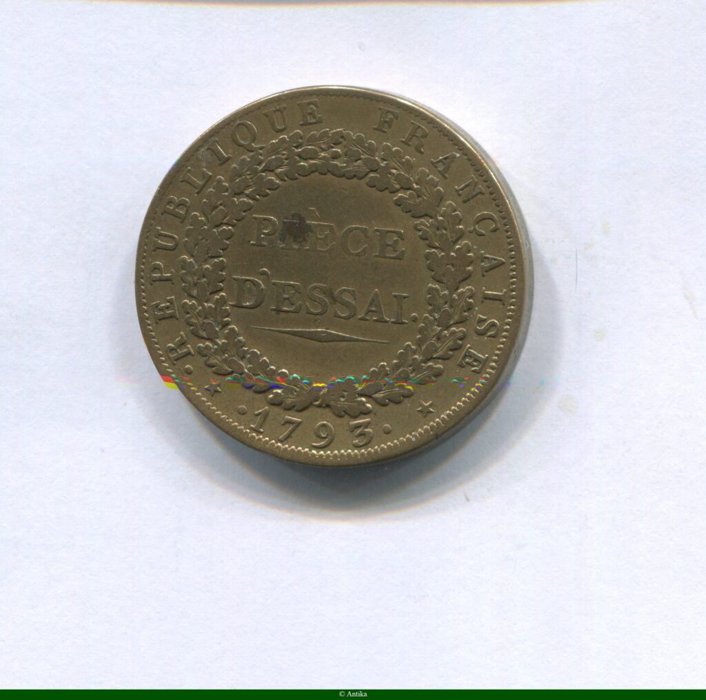 2 SOLS 1793 L'an 2ème, trois rameaux ESSAI de DUPRE GENIE