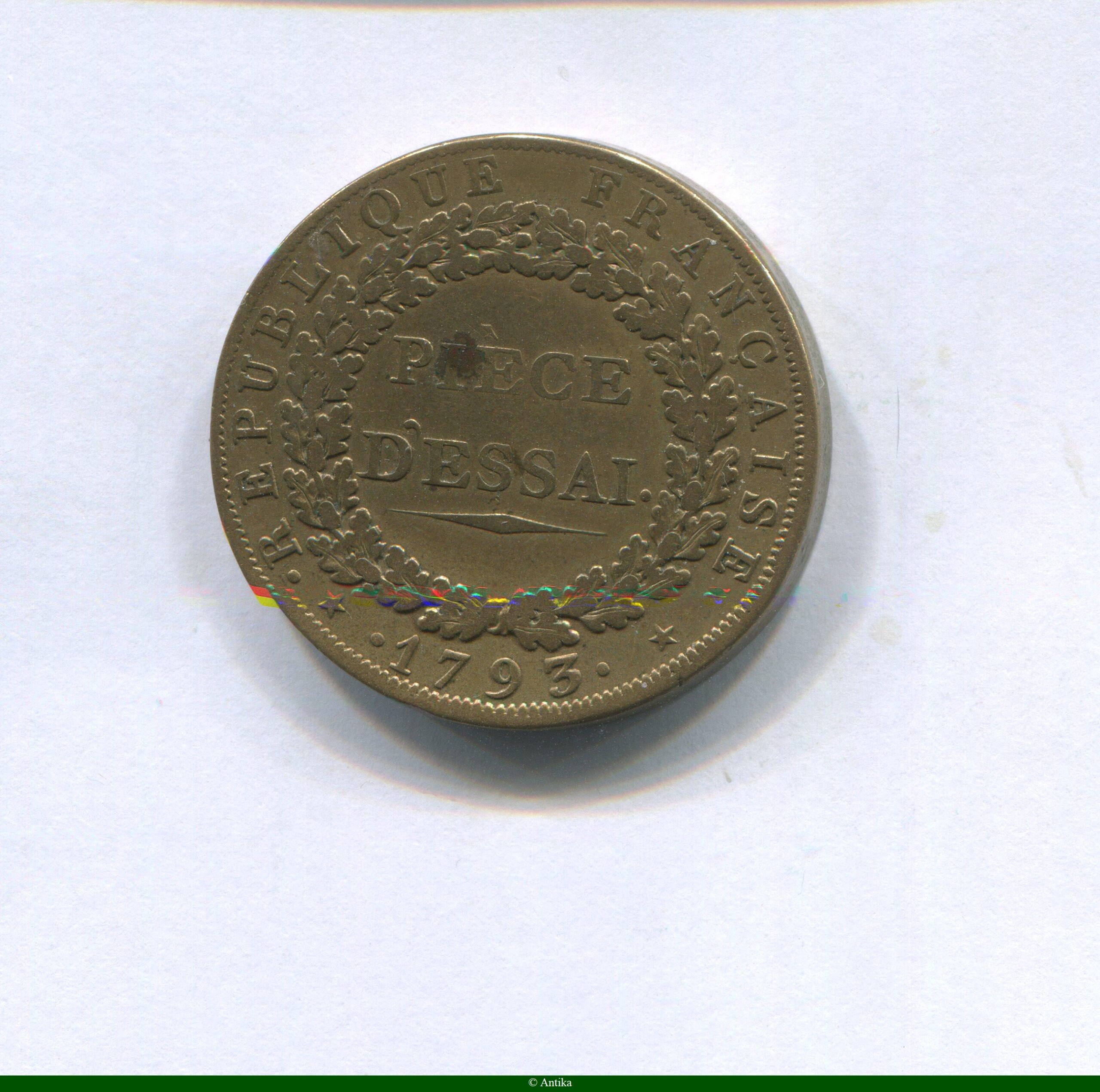 2 SOLS 1793 L'an 2ème, trois rameaux ESSAI de DUPRE GENIE