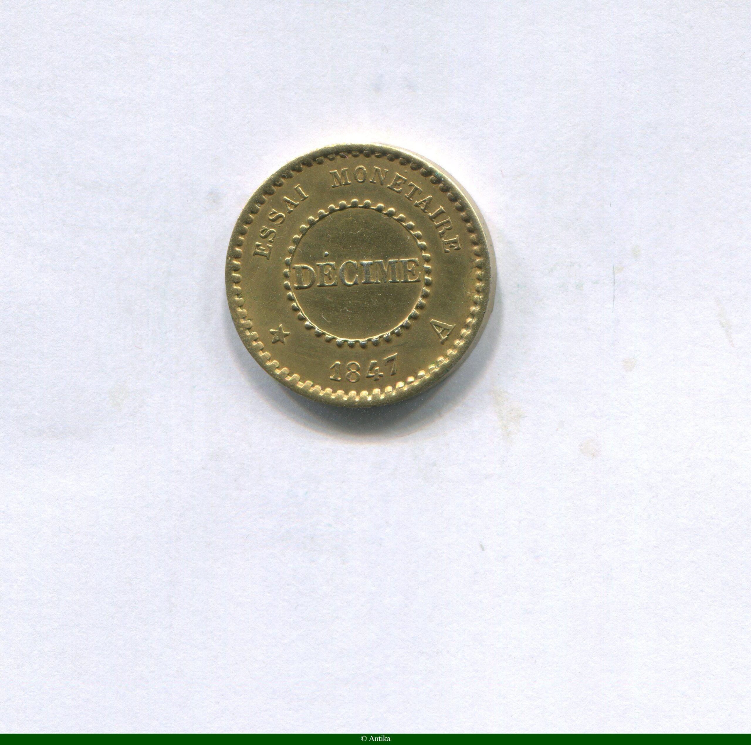 1 DECIME ESSAI Type bi-métallique Bronze-Argt