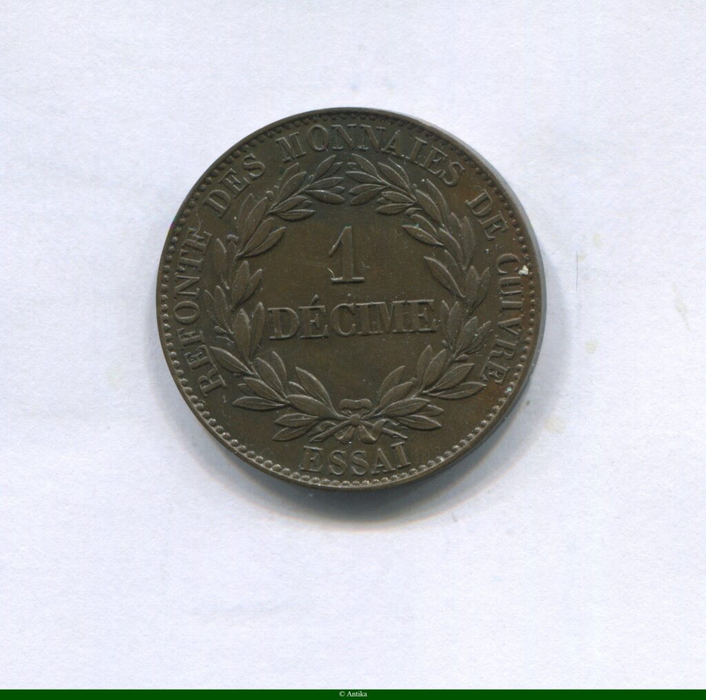 1 DECIME ESSAI Cu Type à la Charte de 1830