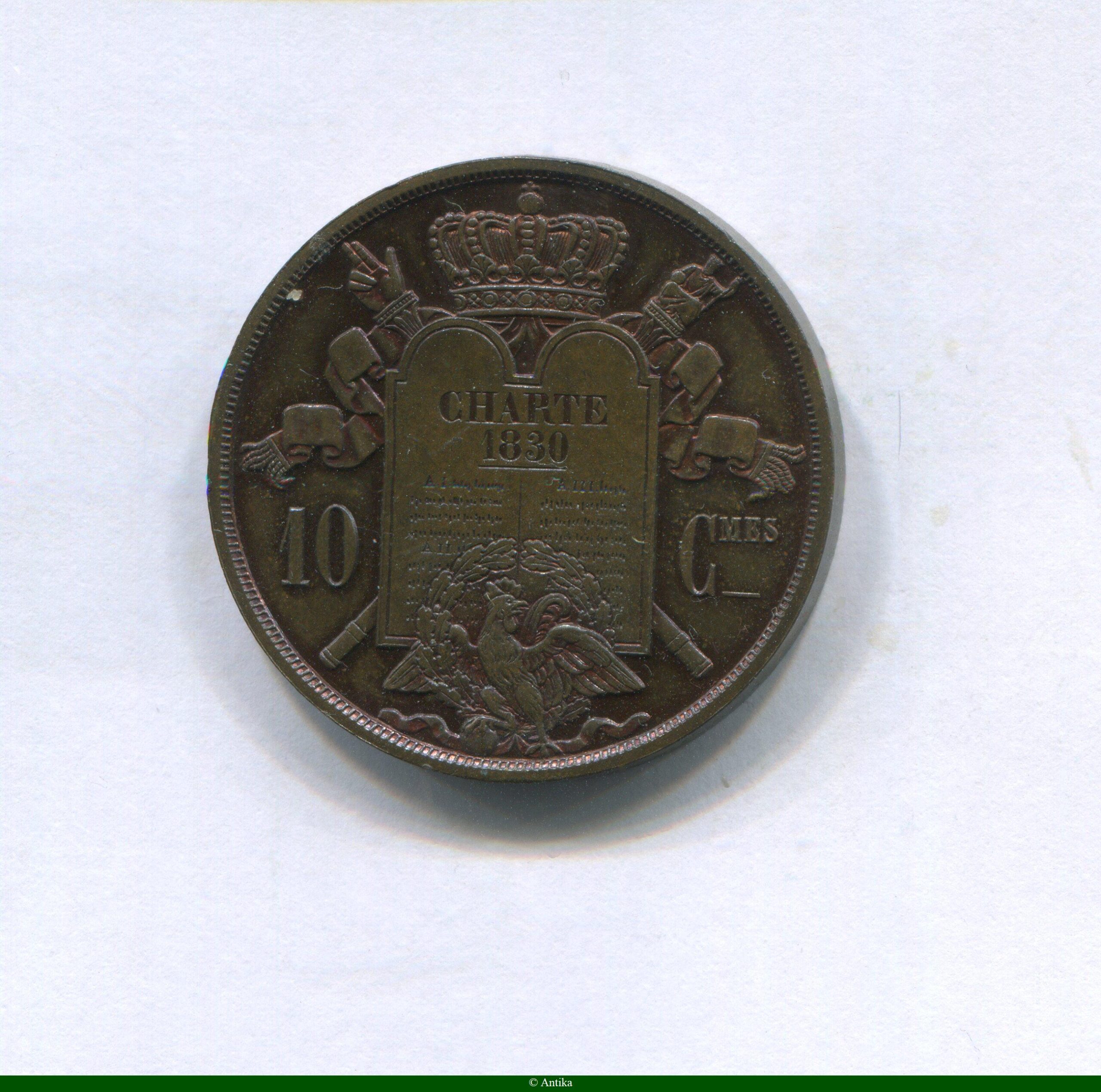 10 CENTIMES ESSAI Cu Type à la Charte de 1830