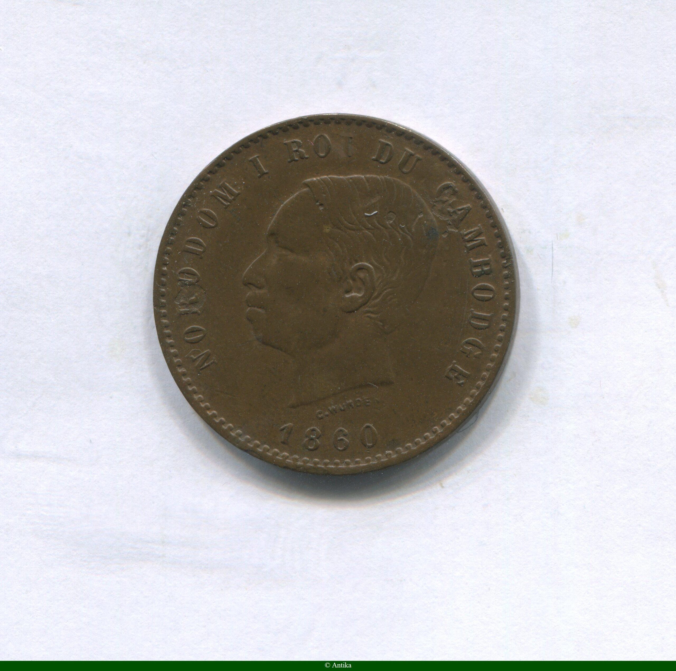 10 CENTIMES Bronze NORODOM Ier