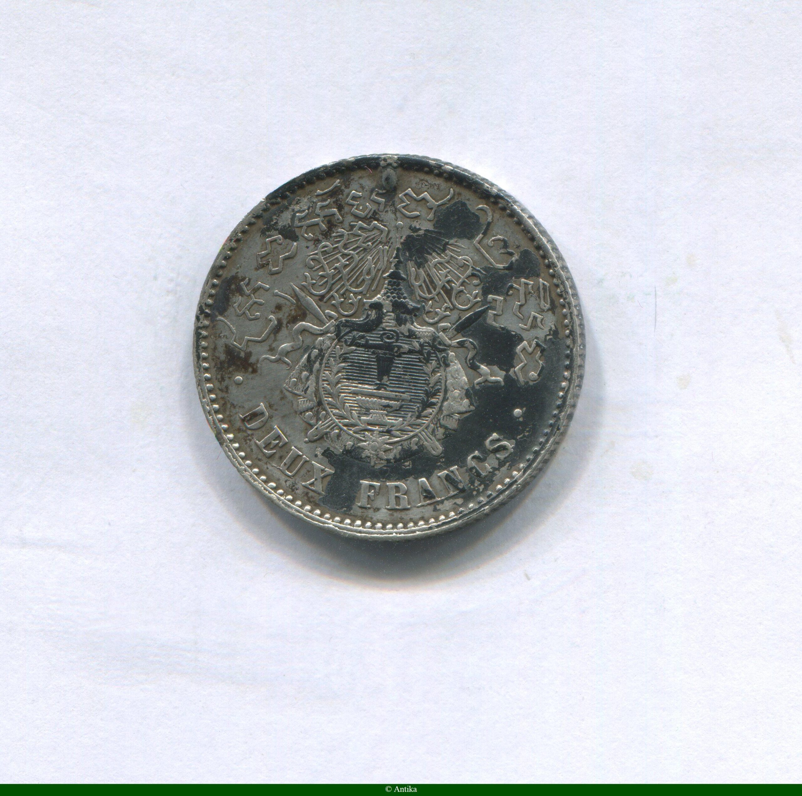 2 FRANCS Argt NORODOM Ier RARETE Trace de Monture