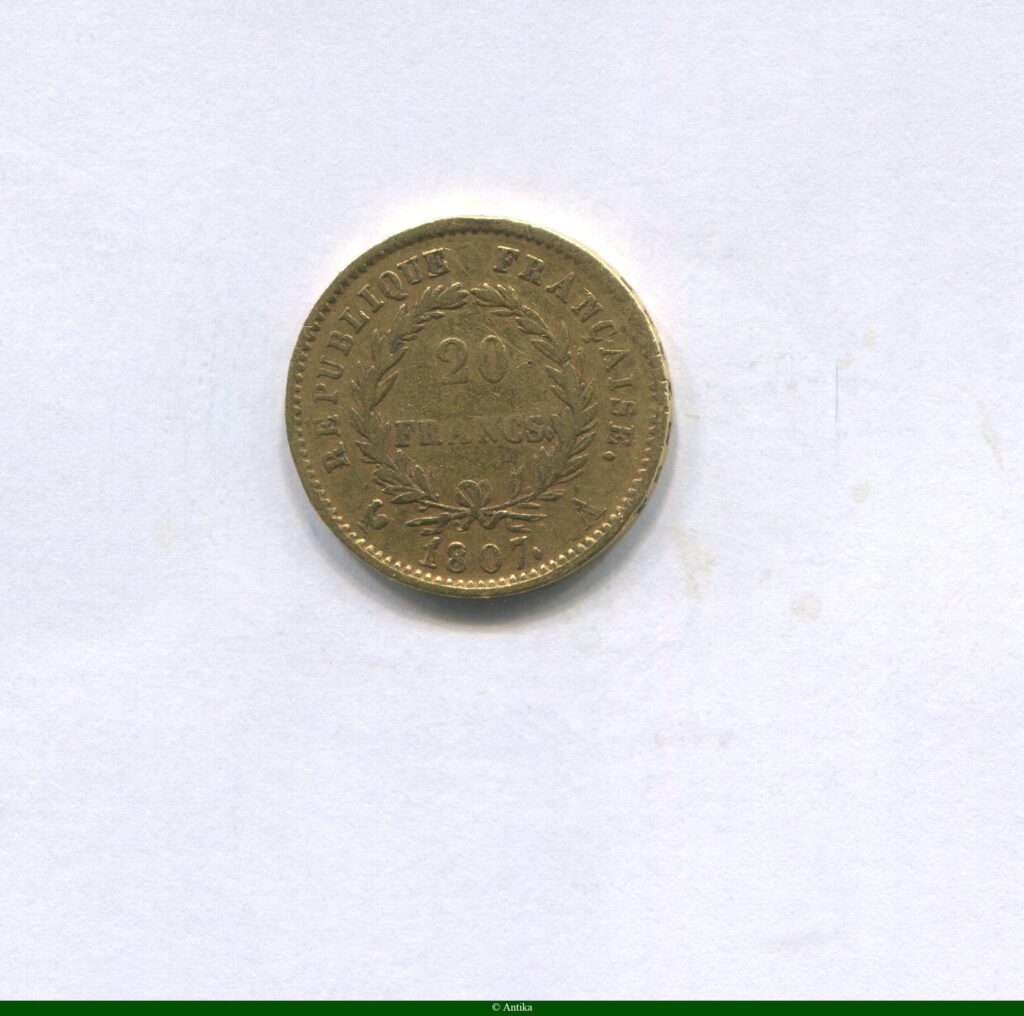 20 FRANCS OR NAP EMP revers REPUBLIQUE